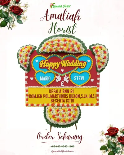 Karangan Papan Bunga Pernikahan di Magersari